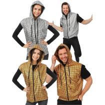 D&eacute;guisement Gilet M&eacute;tallis&eacute; Capuche - 2 Coloris au Choix
