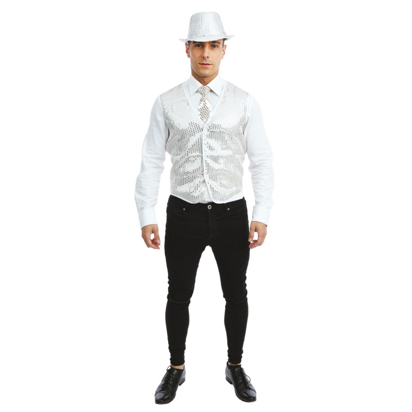 Gilet Costume Garçon à Paillettes - Sans Manches Pour Fête, Carnaval Ou Déguisement - Tissu Confortable