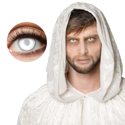 Paire de Lentilles de Contact Oeil Blanc Intégral