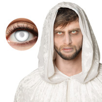 Paire de Lentilles de Contact Oeil Blanc Int&eacute;gral