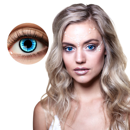 Paire de Lentilles de Contact Bleues Translucides