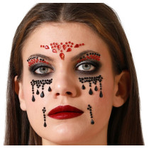 Strass Autocollants Rouge/Noir