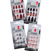Lot de 12 Faux Ongles Halloween - Divers Mod&egrave;les au Choix