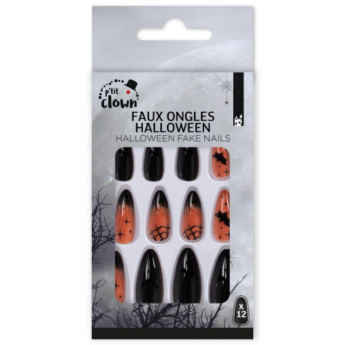 Lot de 12 Faux Ongles Halloween
