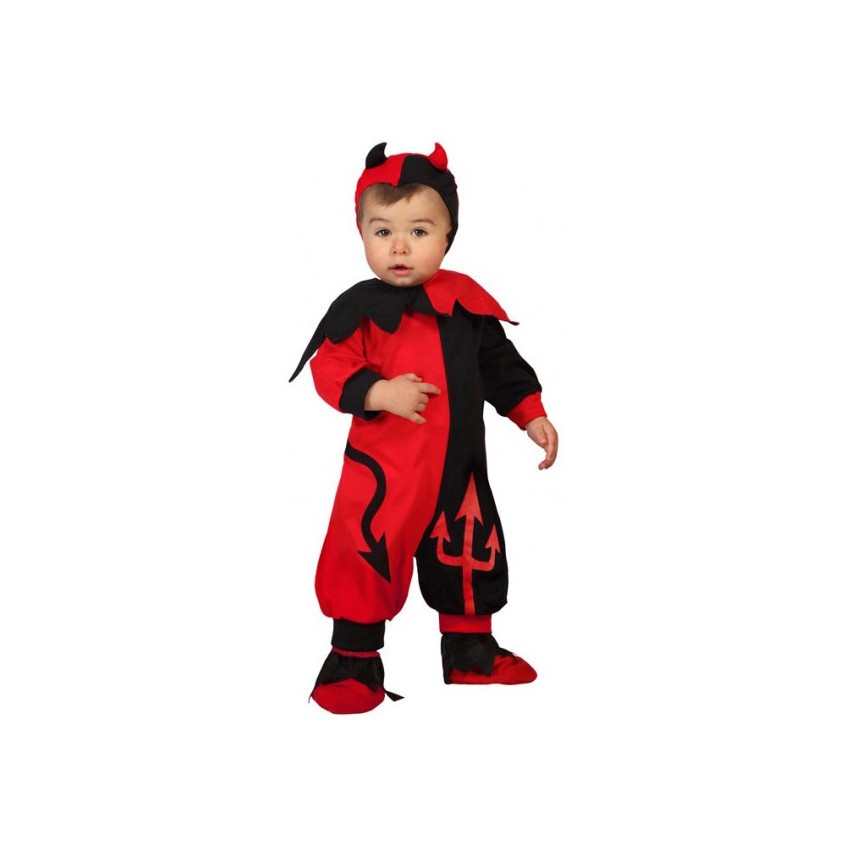 Déguisement Diable Bébé - Combinaison + Capuche + Ailes + Queue - Pour Halloween Ou Carnaval - 0-24 Mois