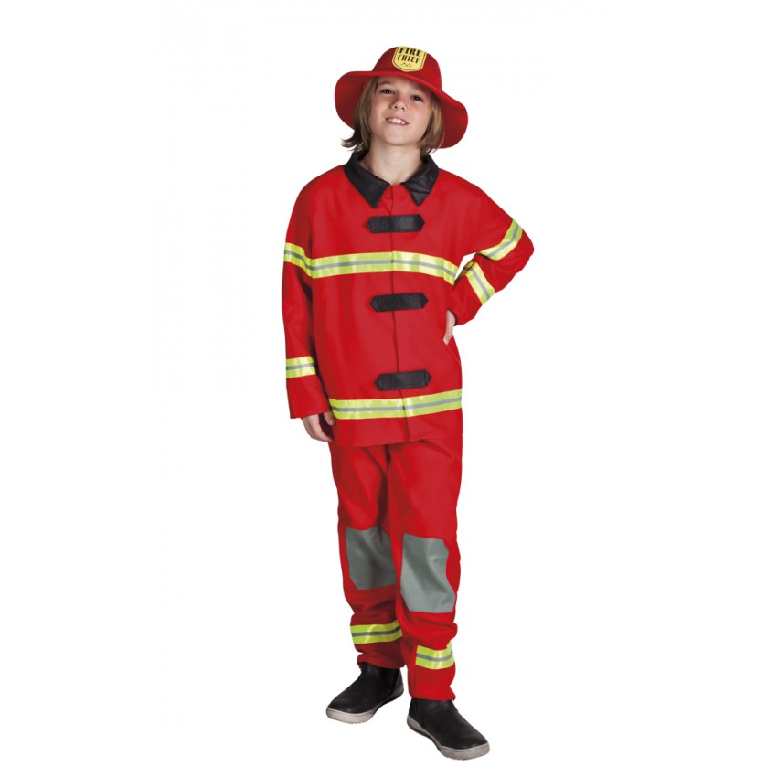 Enfants Garçons Pompier Cosplay Costumes Enfant Veste pantalon chapeau 3pcs Pompier Lot 