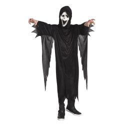Costume Scream Enfant - Déguisement Ghostface Avec Cape, Masque Et Collier - Halloween Horreur