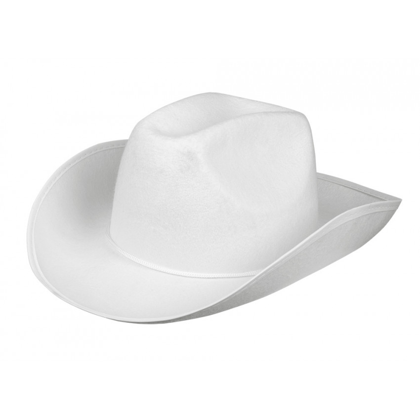 LP0006 Chapeau cowboy country imitation cuir blanc casse homme femme