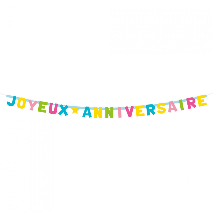 En toutes lettres: des fanions s'assemblent pour former une banderole Joyeux  Anniversaire ! - Marie Claire