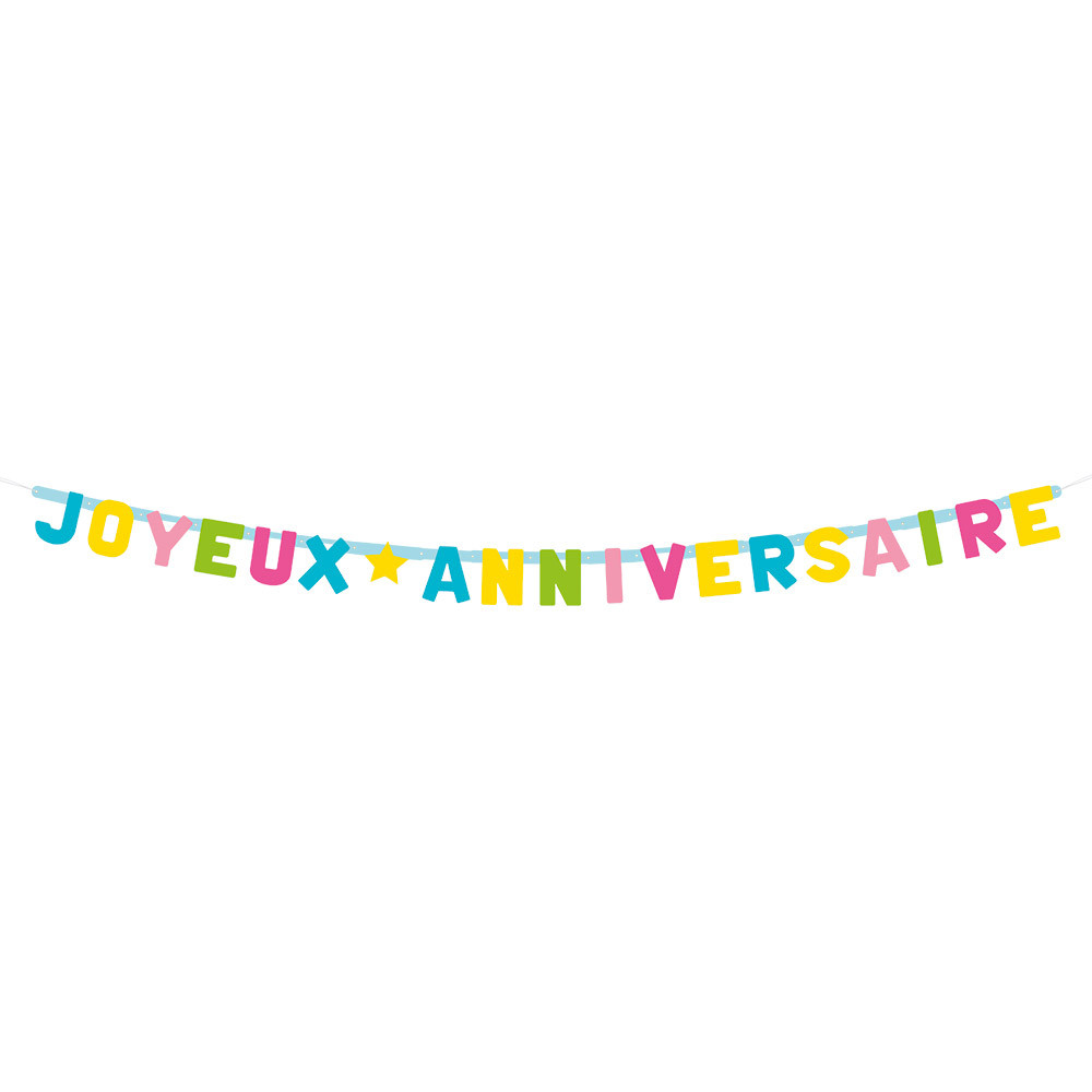 BANDEROLE JOYEUX ANNIVERSAIRE : décoration et accessoires pas cher