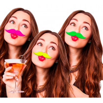 Moustaches Fluo - 3 Coloris Possibles