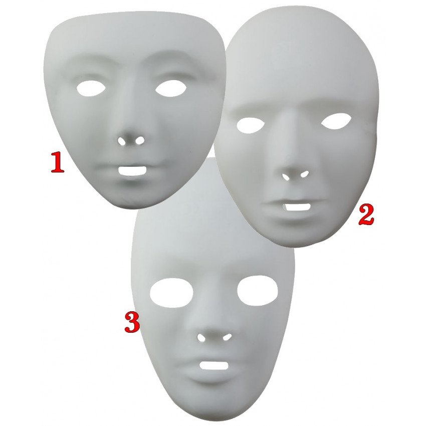 MASQUES BLANC A PEINDRE (Plastique blanc)