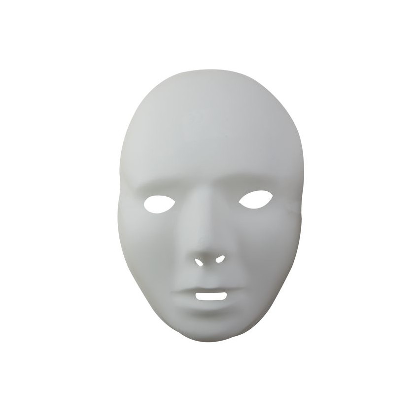 lot de 12 masques en plastique blanc - visage enfant