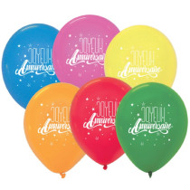Lot de 6 Ballons Anniversaire Multicolores