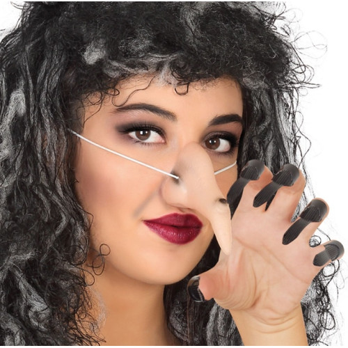 Nez De Sorcière Halloween Avec Des Verrues En Latex à Coller | Party.be