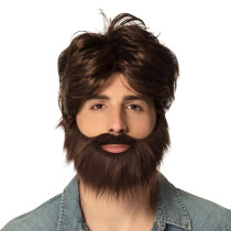 Perruque Hipster avec Barbe