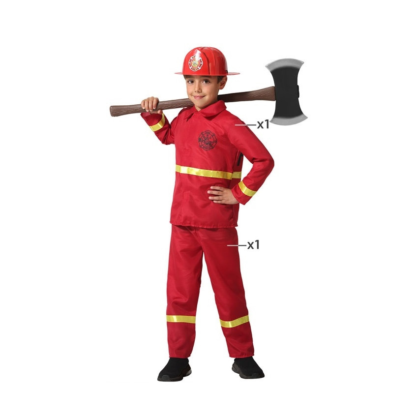 Déguisement Pompier Enfant 8 Pièces – Casque, Vêtements, Accessoires Pour Jeux De Rôle Et Fêtes (3-9 Ans)