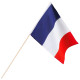 Drapeau France Tissu avec Hampe