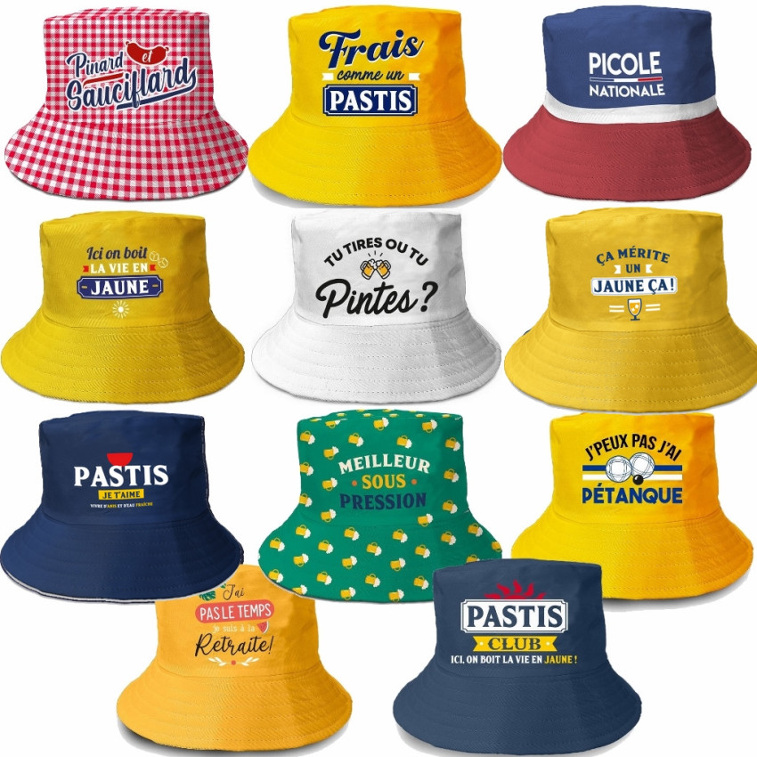 Bob - Chapeau - Jaune - Frais Comme Un Pastis - Humour - Idée