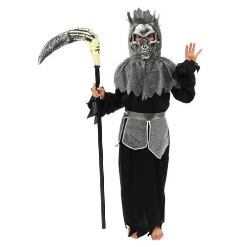 Costume Squelette Enfant Phosphorescent - Combinaison + Masque + Sac Citrouille, Taille 3 à 12 Ans, Brillant Dans Le Noir, Halloween