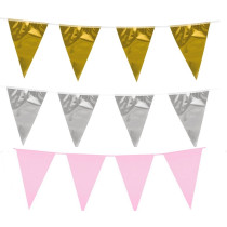 Guirlande Fanions Métal 10 mètres - 3 Coloris au Choix