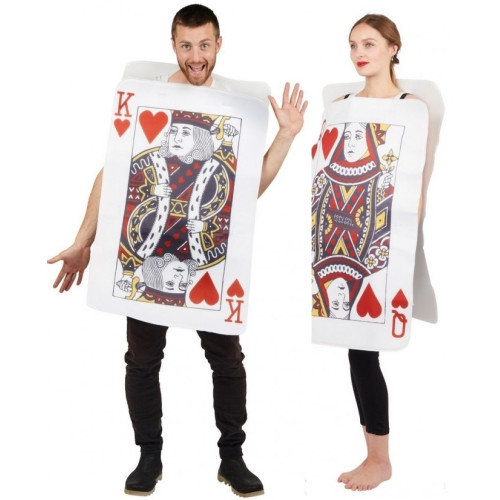 Déguisement Carte Roi de Coeur + Déguisement Carte Reine de Coeur