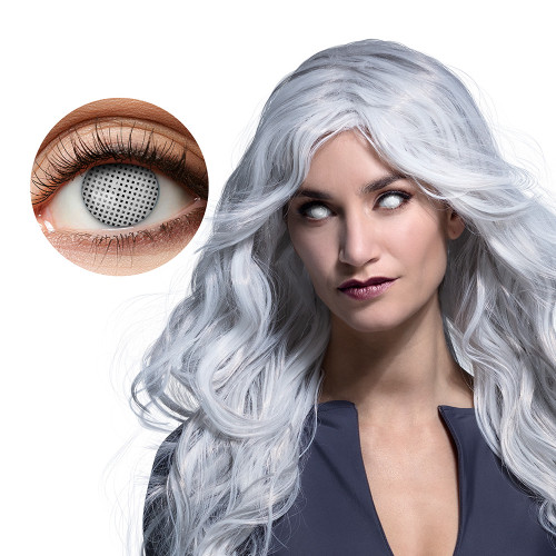 Paire de Lentilles de Contact Grillage Blanc