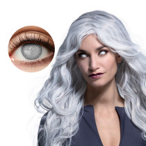 Paire de Lentilles de Contact Grillage Blanc
