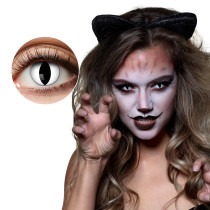 Paire de Lentilles de Contact Chat Blanc