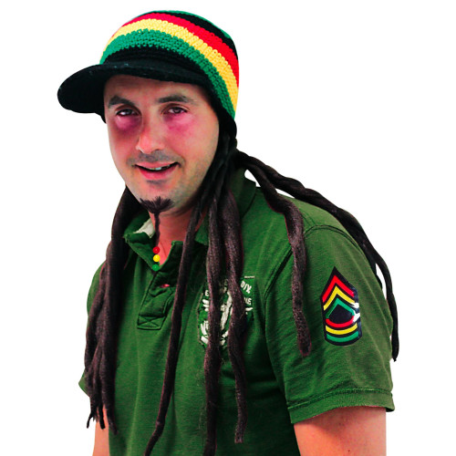 Bonnet Rasta avec Cheveux / Bob Marley / Jamaïcain
