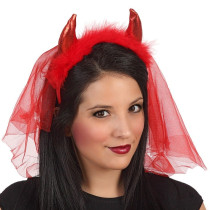 Cornes Diable avec Voile Rouge