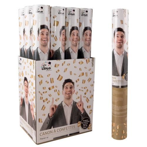 Canon à Confettis Or Grand Modèle 40 cm