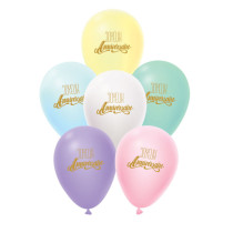 Lot de 6 Ballons Anniversaire Pastels