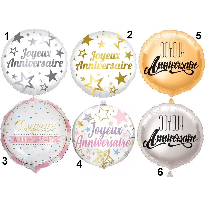 Ballon en aluminium arrondi pour anniversaire - Diamètre 45 cm - Collection Festicolor - Âge au choix - Jour de Fête - Ballons - Ballons et Accessoires