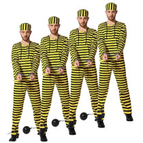 Lot de 4 Déguisements Prisonnier Jaune