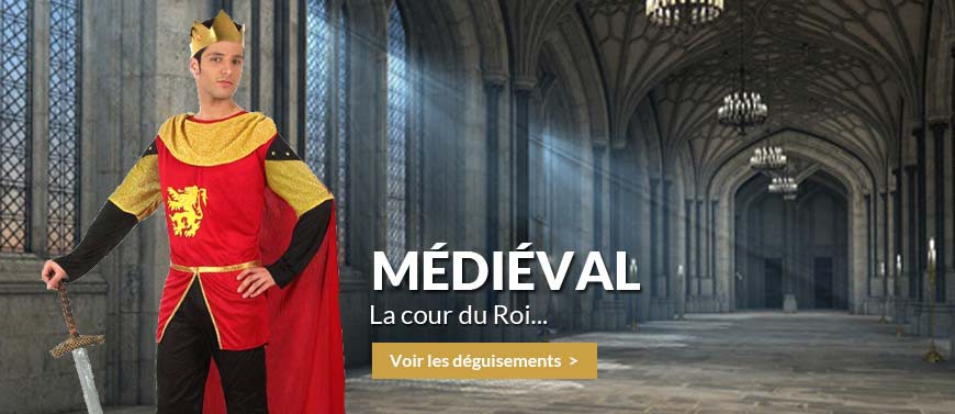 déguisements médiévaux, chevalier, reine